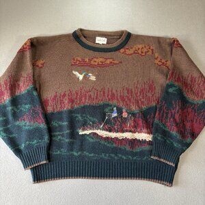 Vintage Paulo Conti Sweater Mens XL Wildlife Mallard Ducks Hunting Outdoor Cabin
